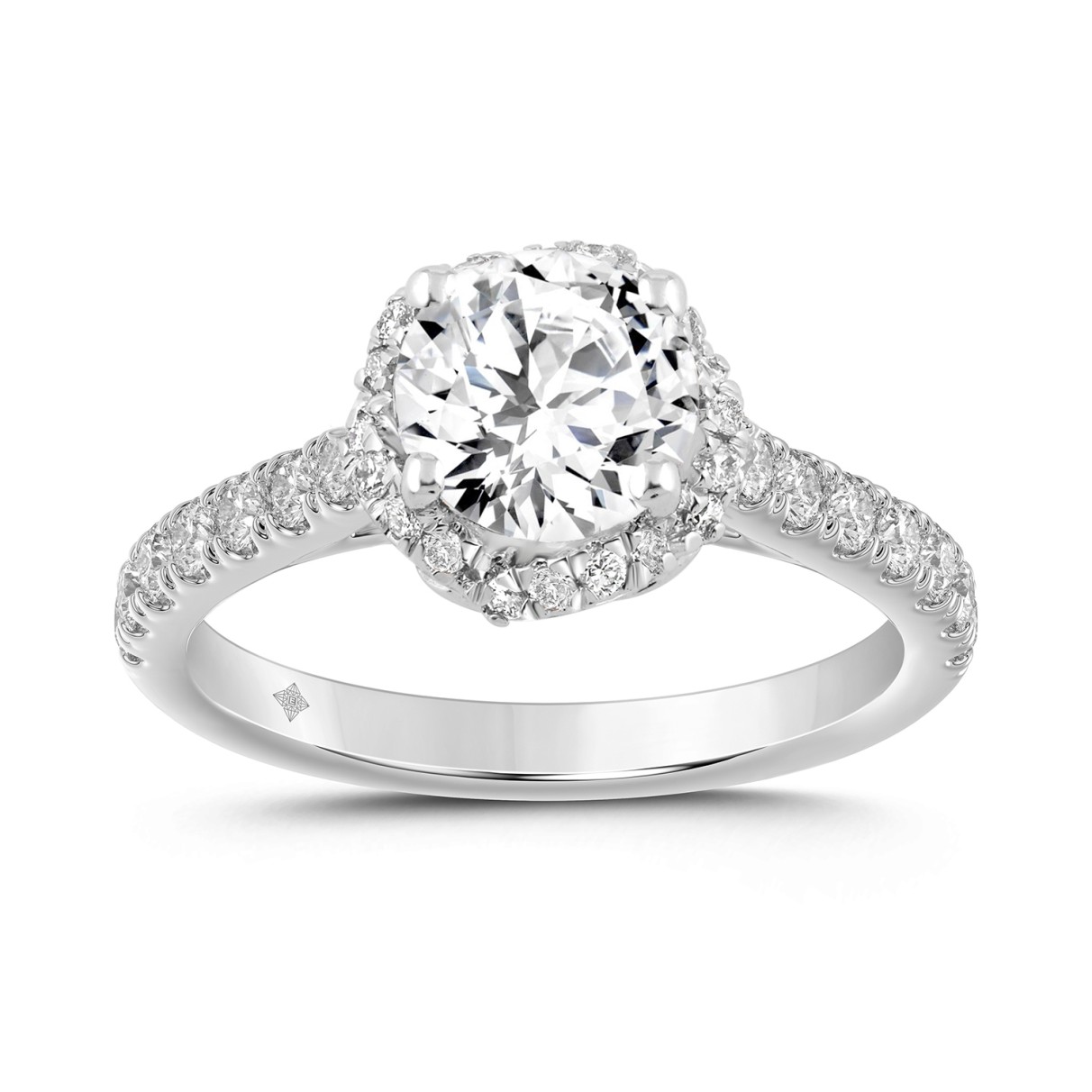 18K WHITE GOLD 1 1/2CT ROUND DIAMOND LADIES RING (...