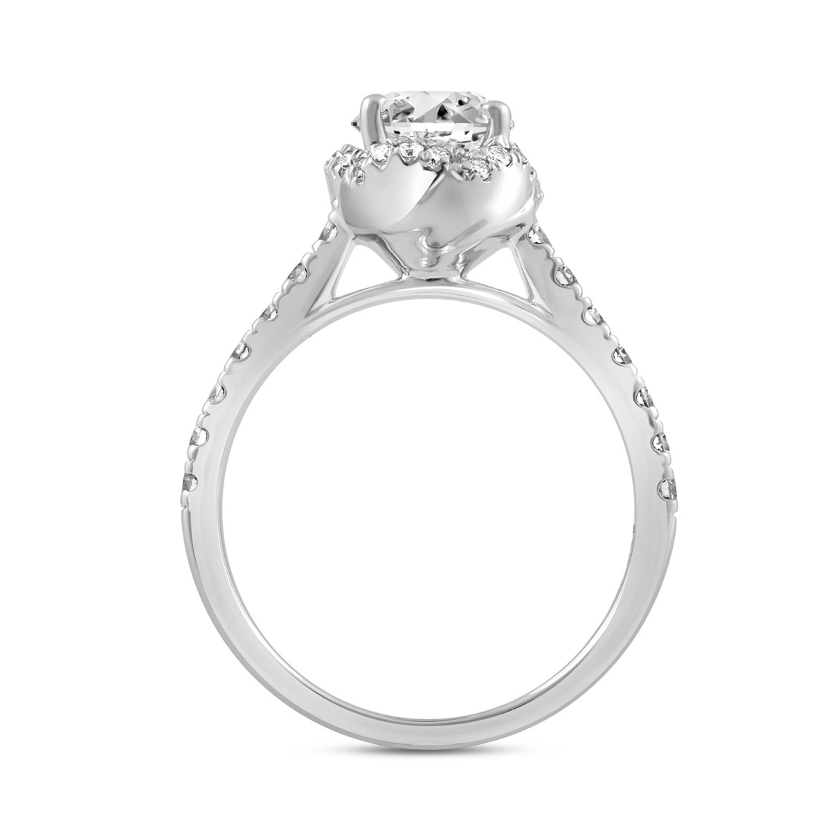 18K WHITE GOLD 1 1/2CT ROUND DIAMOND LADIES RING (CENTER STONE ROUND DIAMOND 1CT)