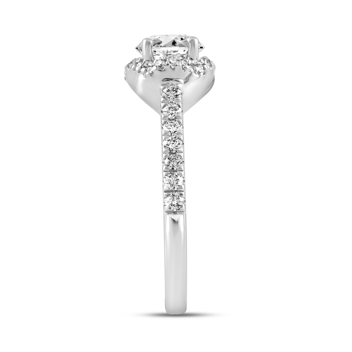 18K WHITE GOLD 1 1/2CT ROUND DIAMOND LADIES RING (CENTER STONE ROUND DIAMOND 1CT)