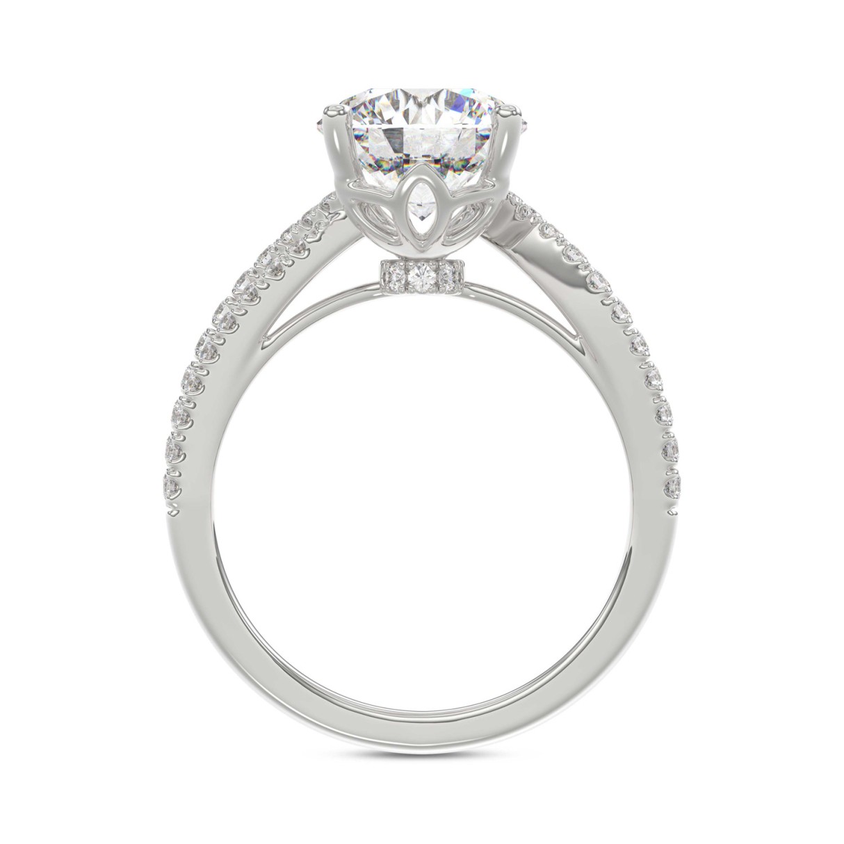 14K WHITE GOLD 2 1/2CT ROUND DIAMOND BRIDAL SET (CENTER STONE ROUND DIAMOND 2CT)