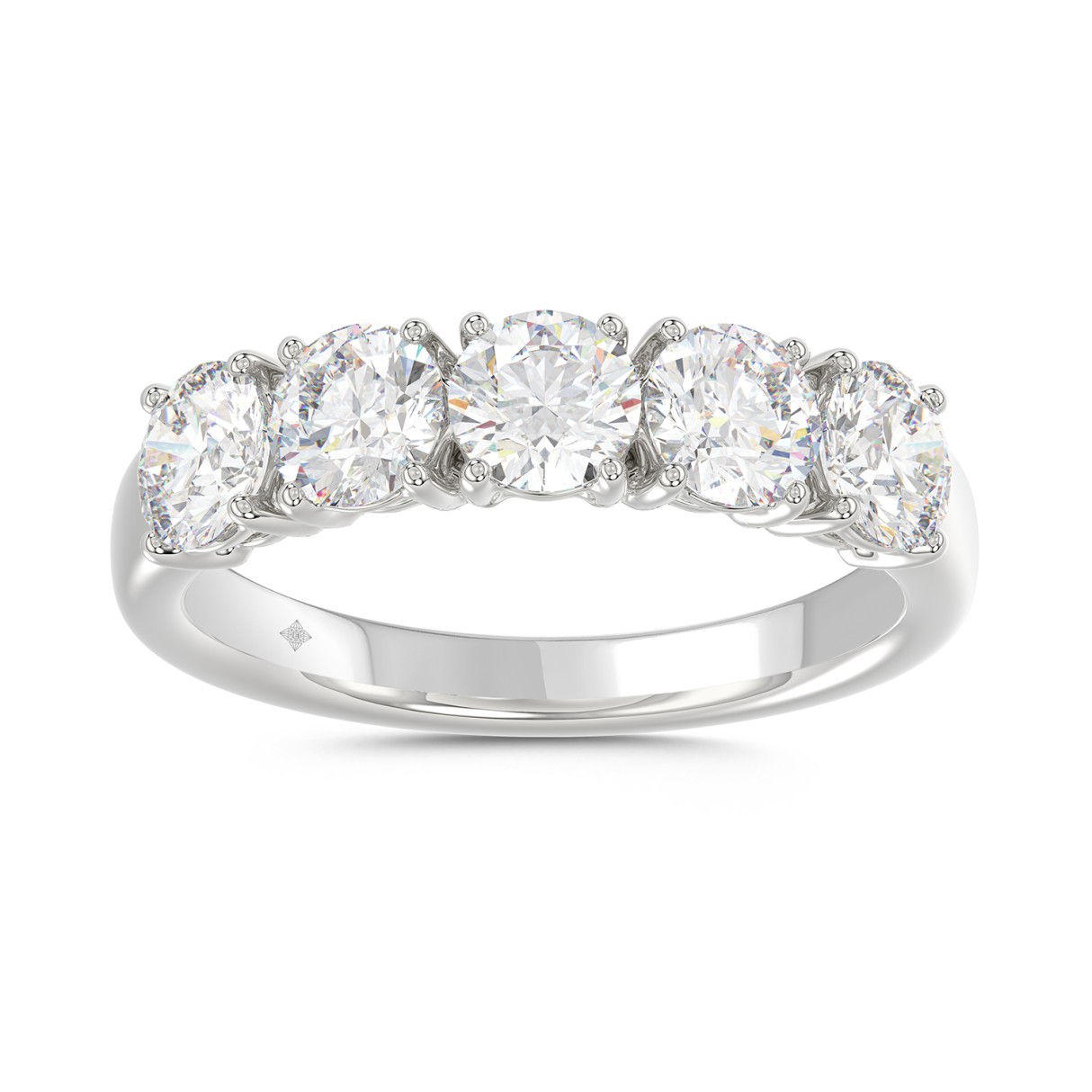 14K WHITE GOLD 2.00CT ROUND DIAMOND LADIES BAND...