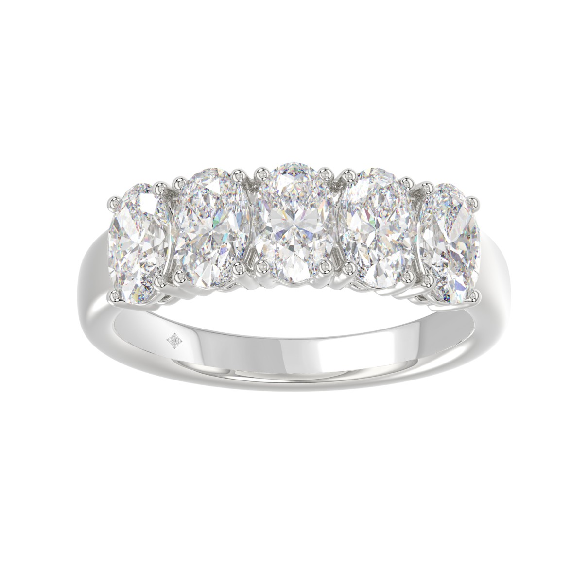 14K WHITE GOLD 2.00CT OVAL DIAMOND LADIES BAND...