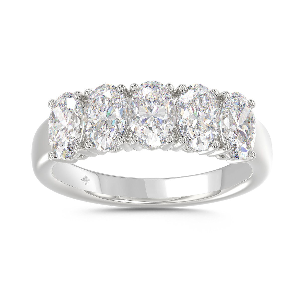 14K WHITE GOLD 2.00CT OVAL DIAMOND LADIES BAND...