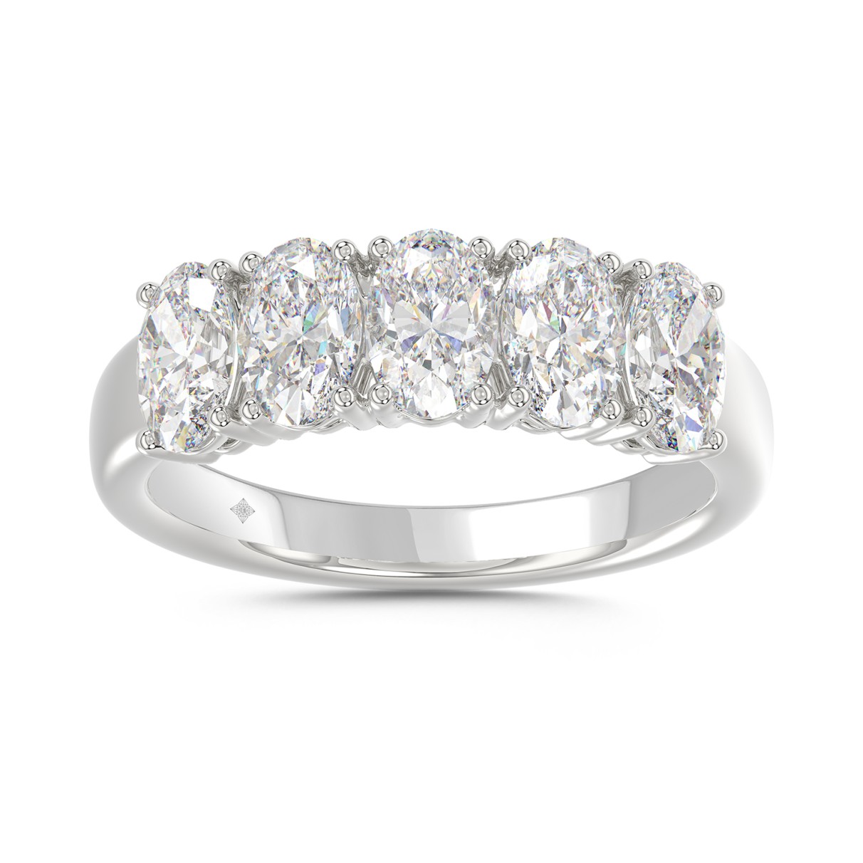 14K WHITE GOLD 2.00CT OVAL DIAMOND LADIES BAND...