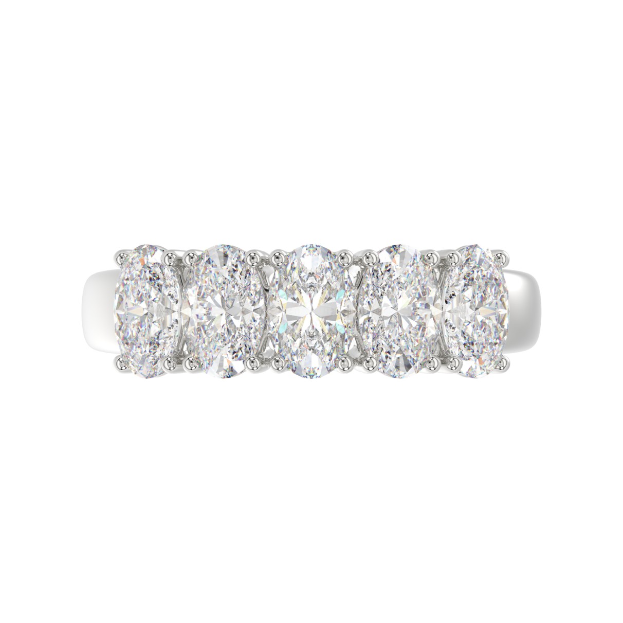 14K WHITE GOLD 2.00CT OVAL DIAMOND LADIES BAND