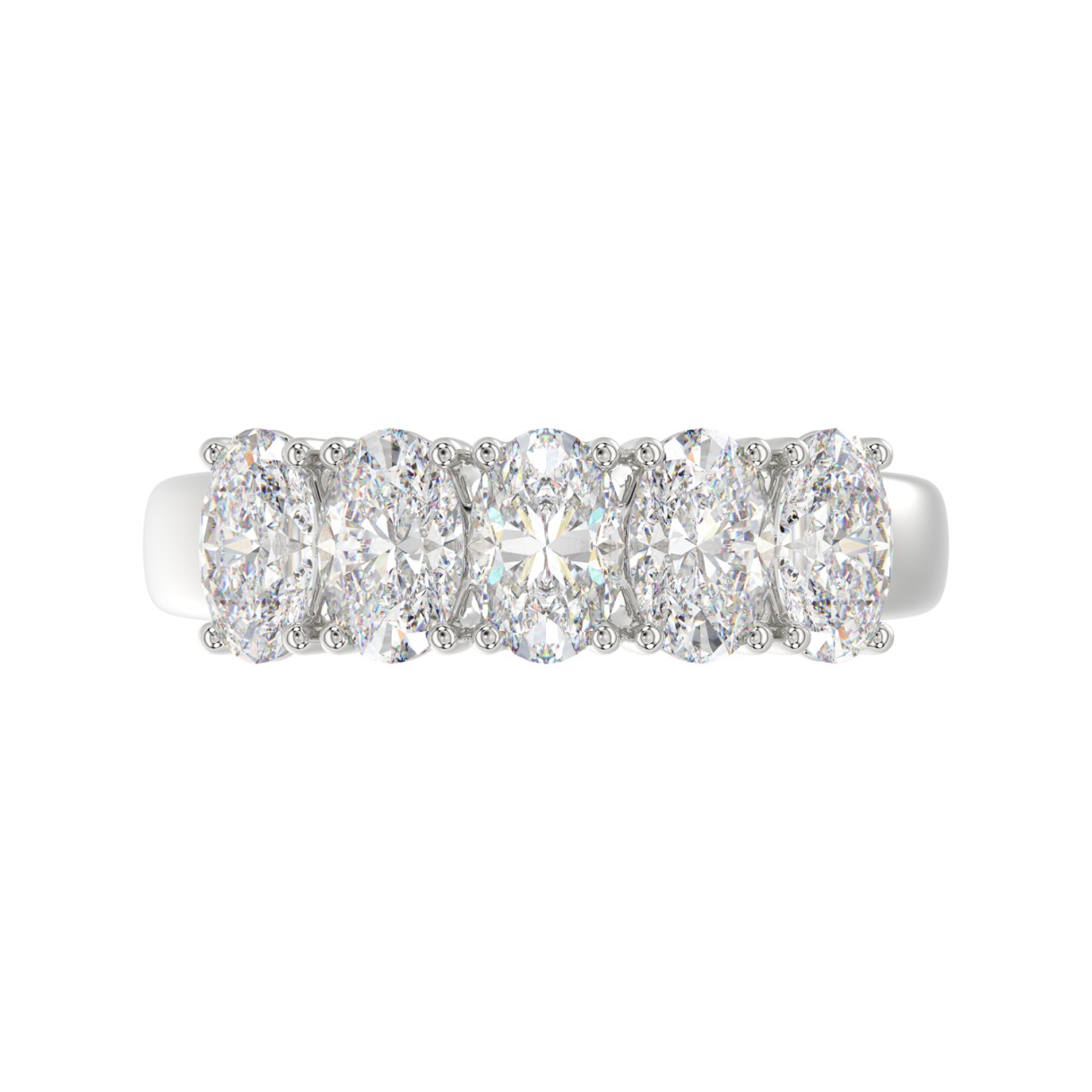 14K WHITE GOLD 2.00CT OVAL DIAMOND LADIES BAND