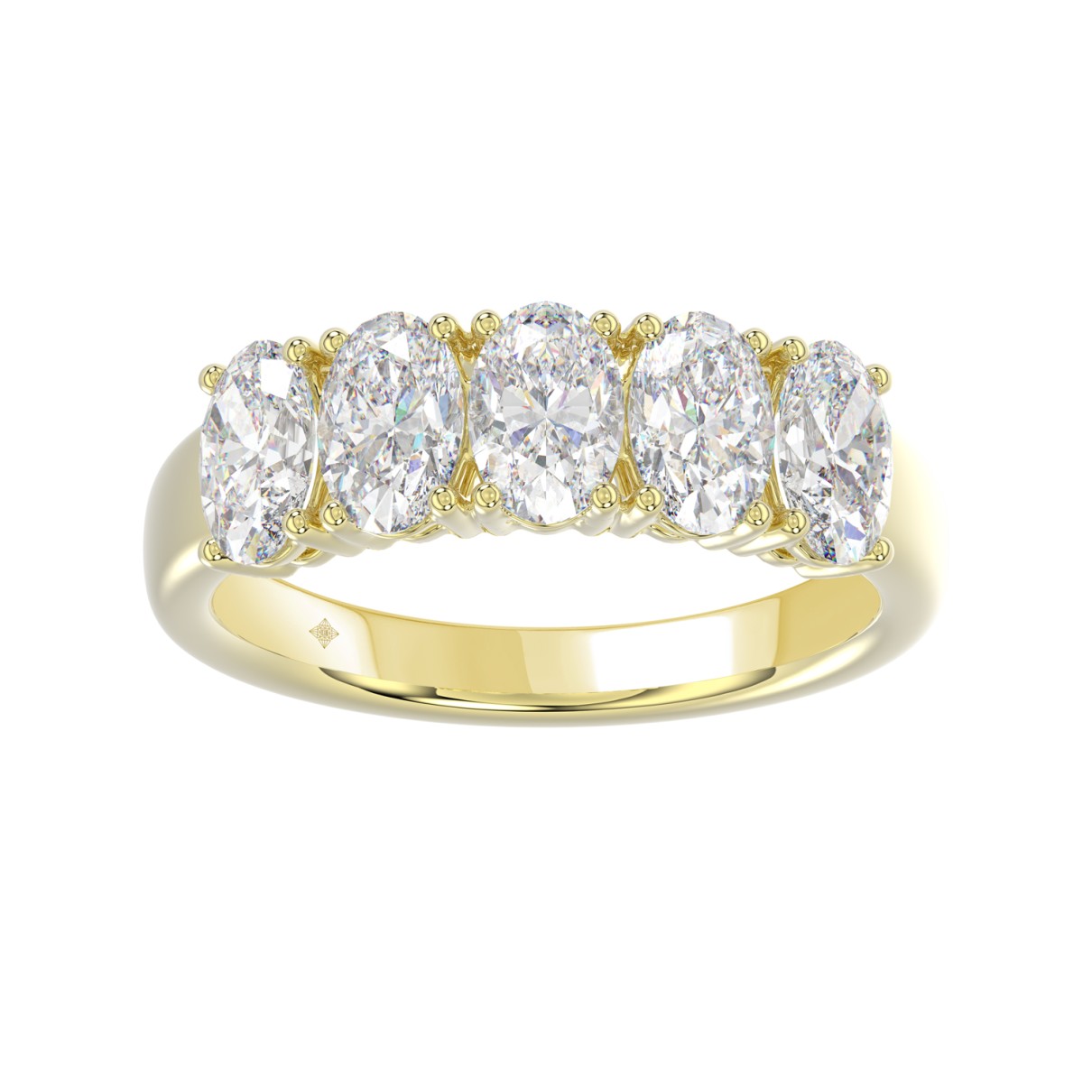 14K YELLOW GOLD 2.00CT OVAL DIAMOND LADIES BAND