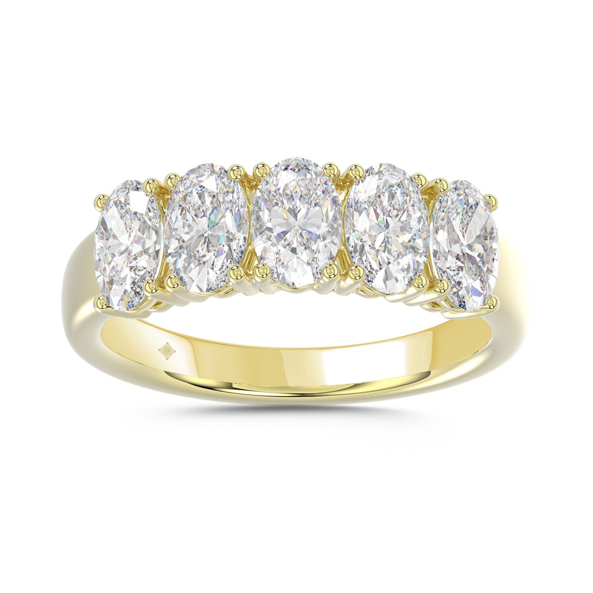 14K YELLOW GOLD 2.00CT OVAL DIAMOND LADIES BAND...