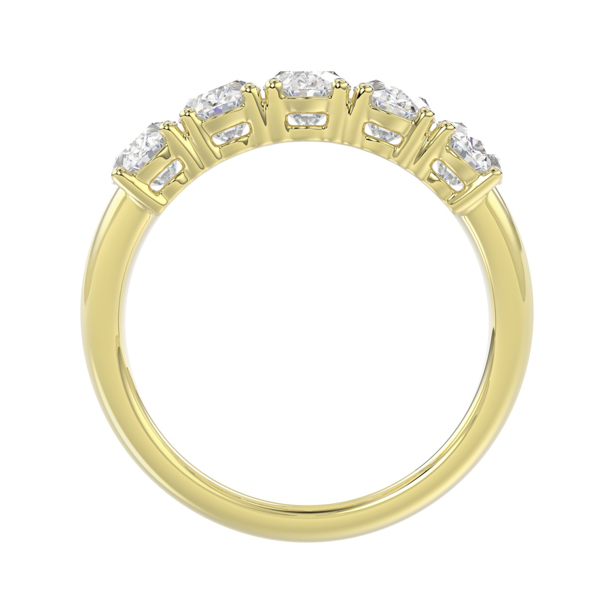 14K YELLOW GOLD 2.00CT OVAL DIAMOND LADIES BAND