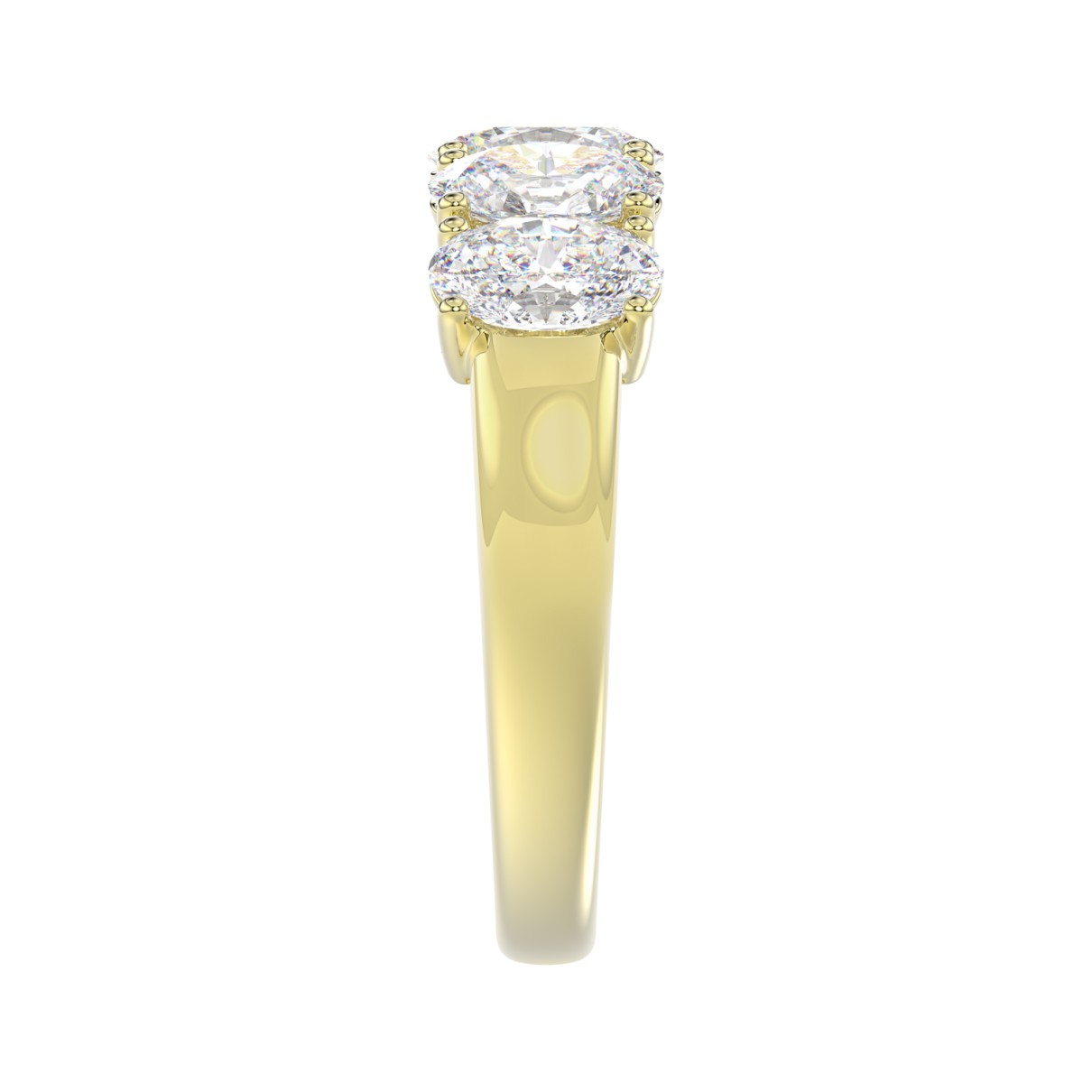 14K YELLOW GOLD 2.00CT OVAL DIAMOND LADIES BAND