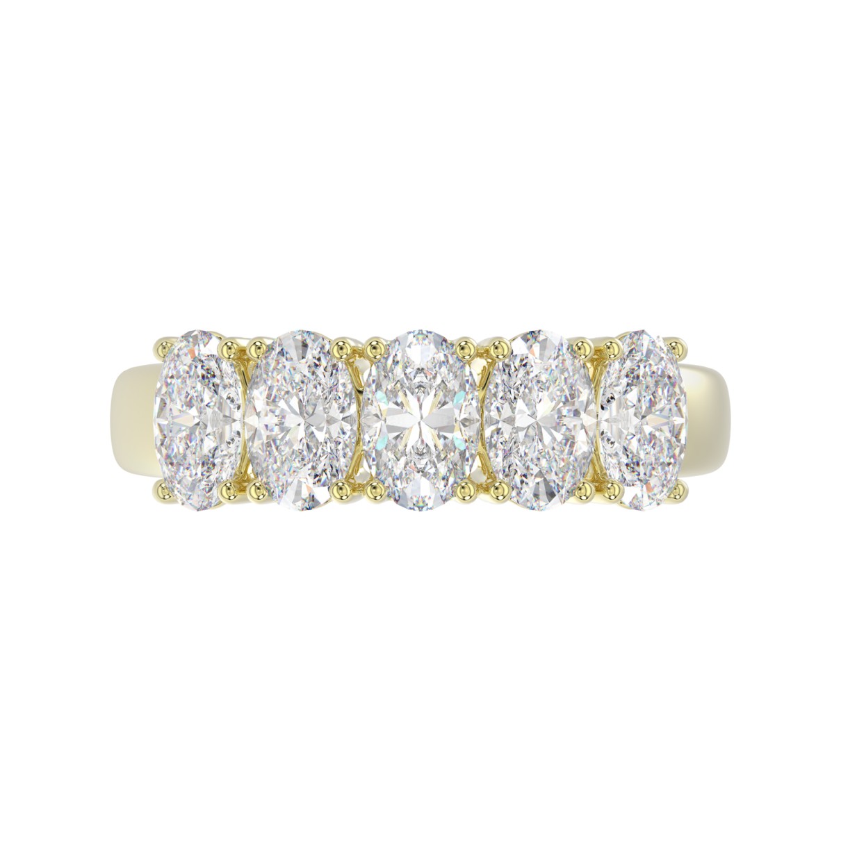 14K YELLOW GOLD 2.00CT OVAL DIAMOND LADIES BAND