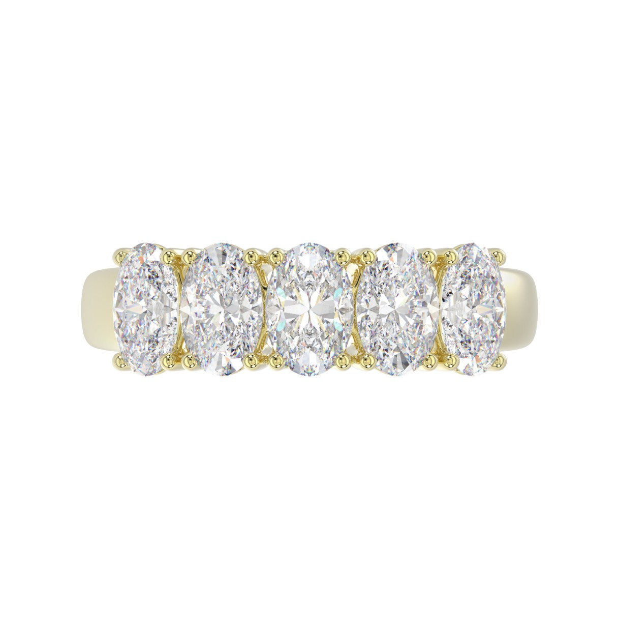 14K YELLOW GOLD 2.00CT OVAL DIAMOND LADIES BAND