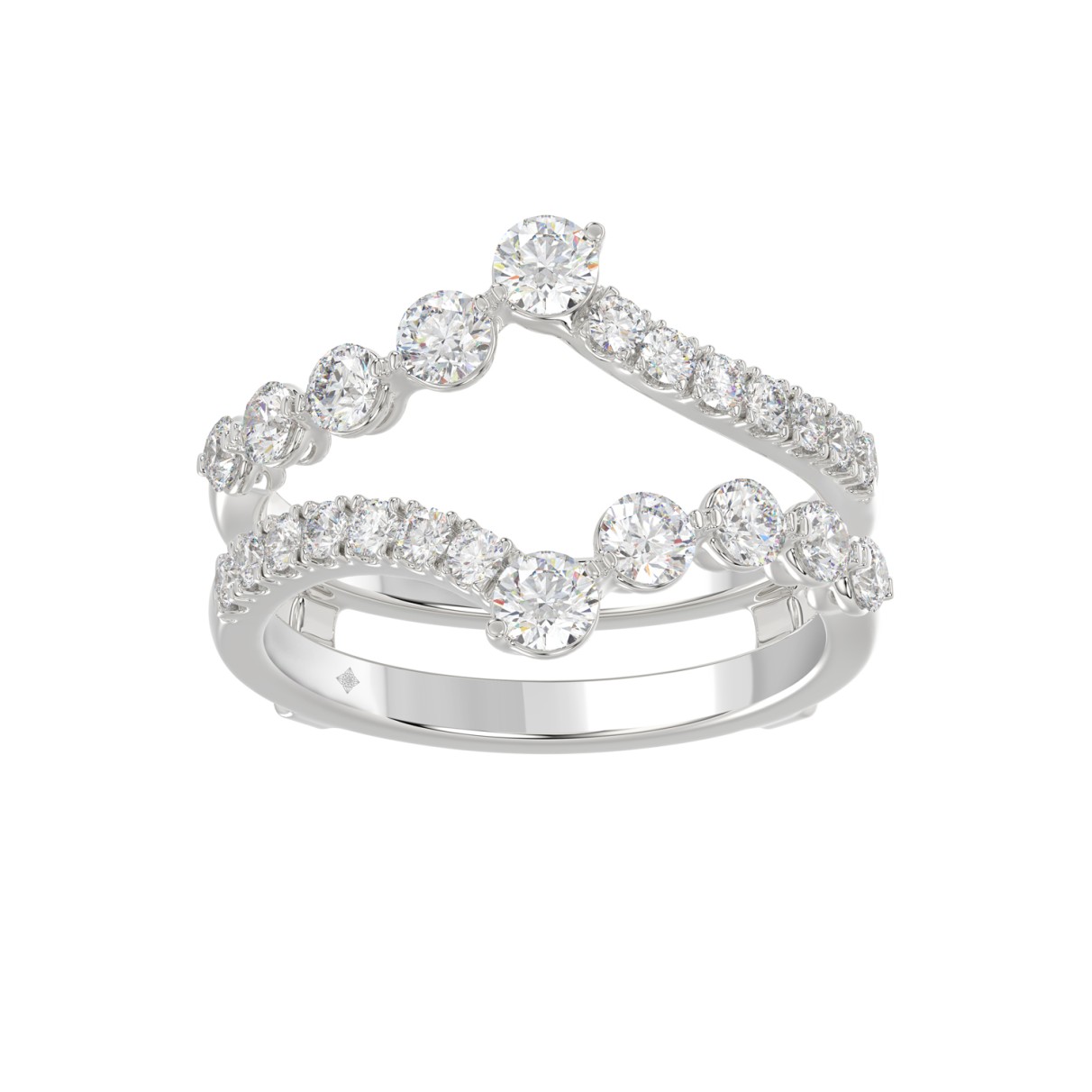 14K WHITE GOLD 1.00CT ROUND DIAMOND LADIES WRAP RI...