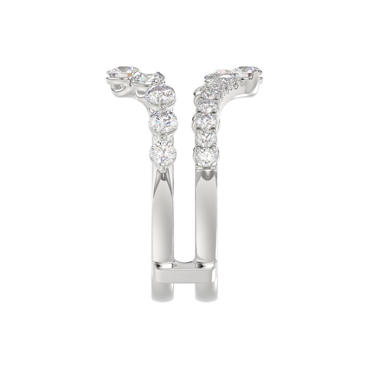 14K WHITE GOLD 1.00CT ROUND DIAMOND LADIES WRAP RING