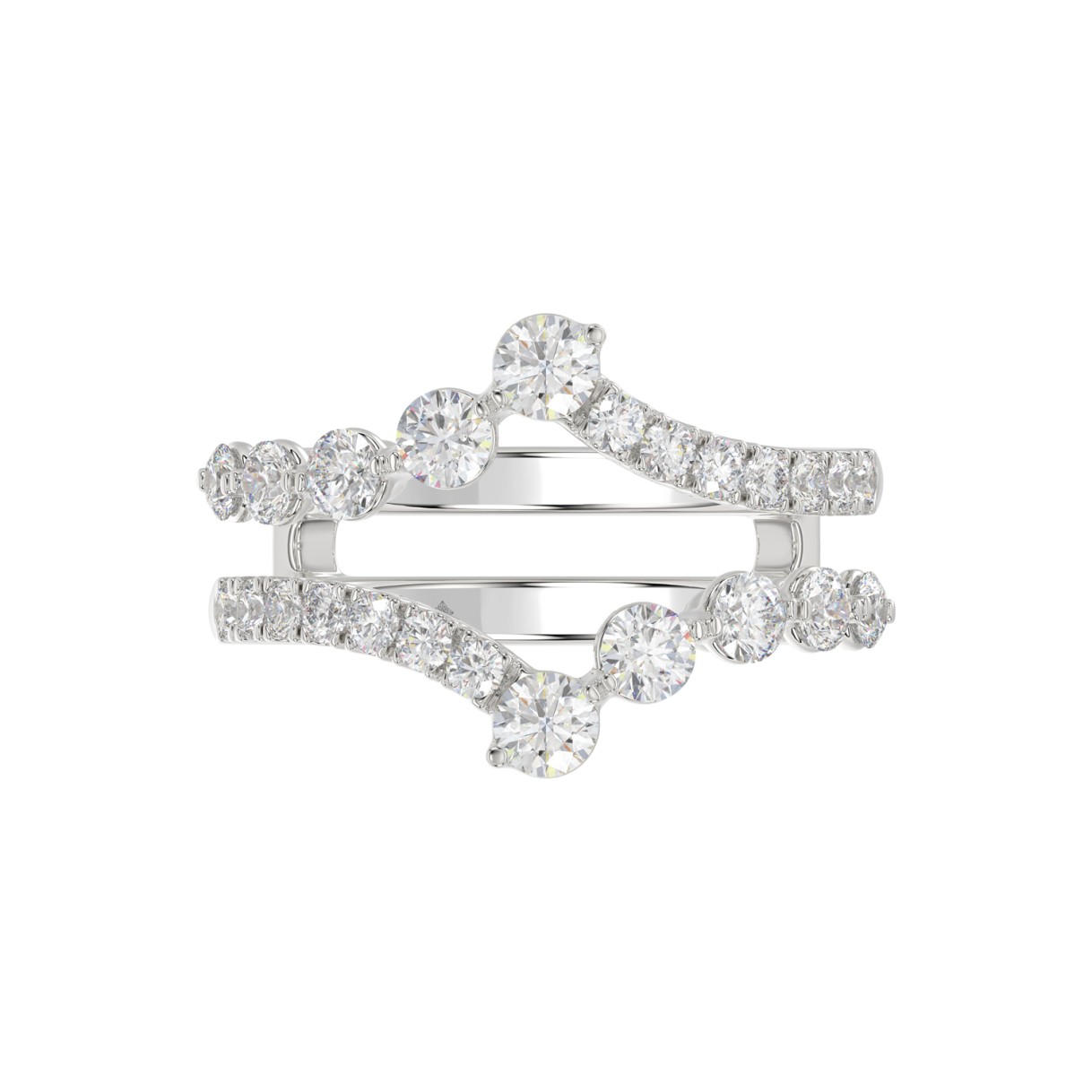 14K WHITE GOLD 1.00CT ROUND DIAMOND LADIES WRAP RING