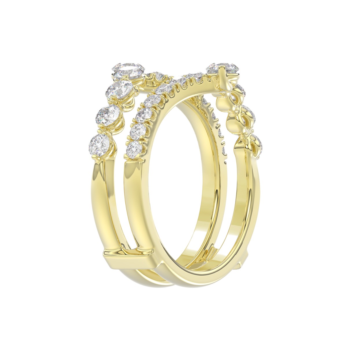 14K YELLOW GOLD 1.00CT ROUND DIAMOND LADIES WRAP RING