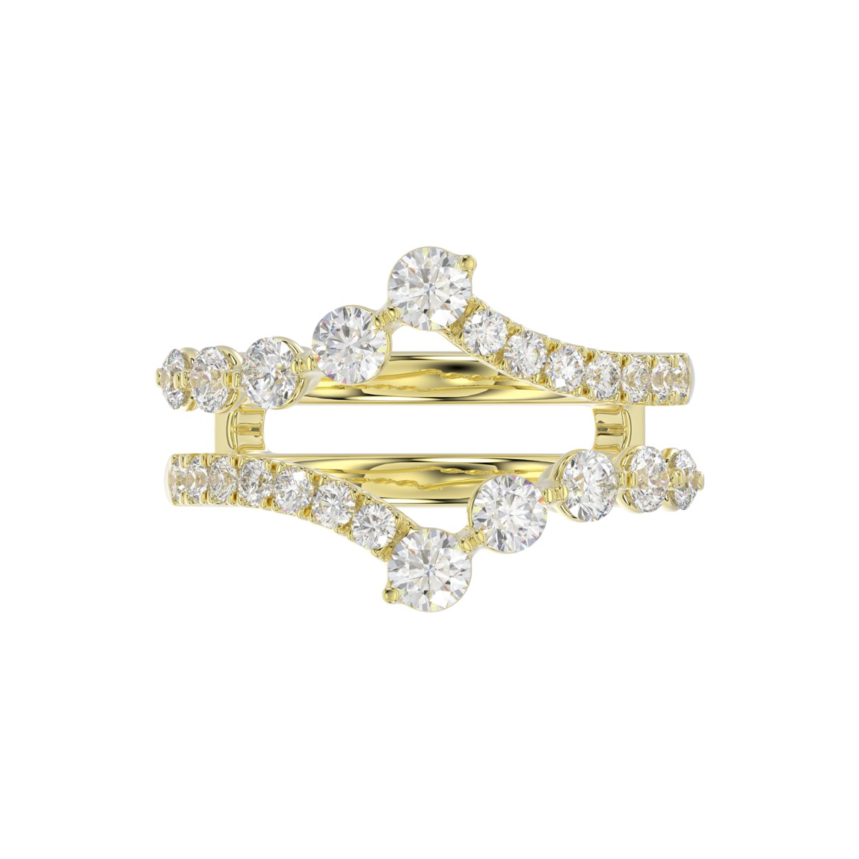 14K YELLOW GOLD 1.00CT ROUND DIAMOND LADIES WRAP RING