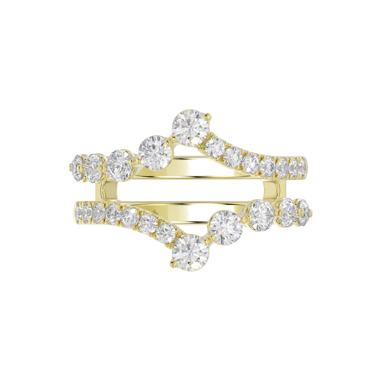 14K YELLOW GOLD 1.00CT ROUND DIAMOND LADIES WRAP RING