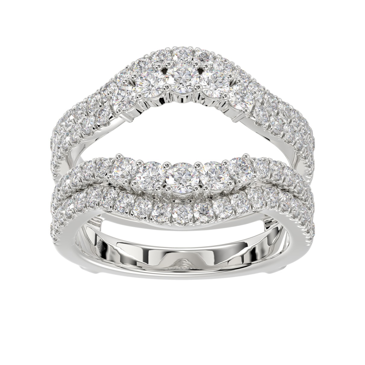 14K WHITE GOLD 1 1/4CT ROUND DIAMOND LADIES WRAP R...