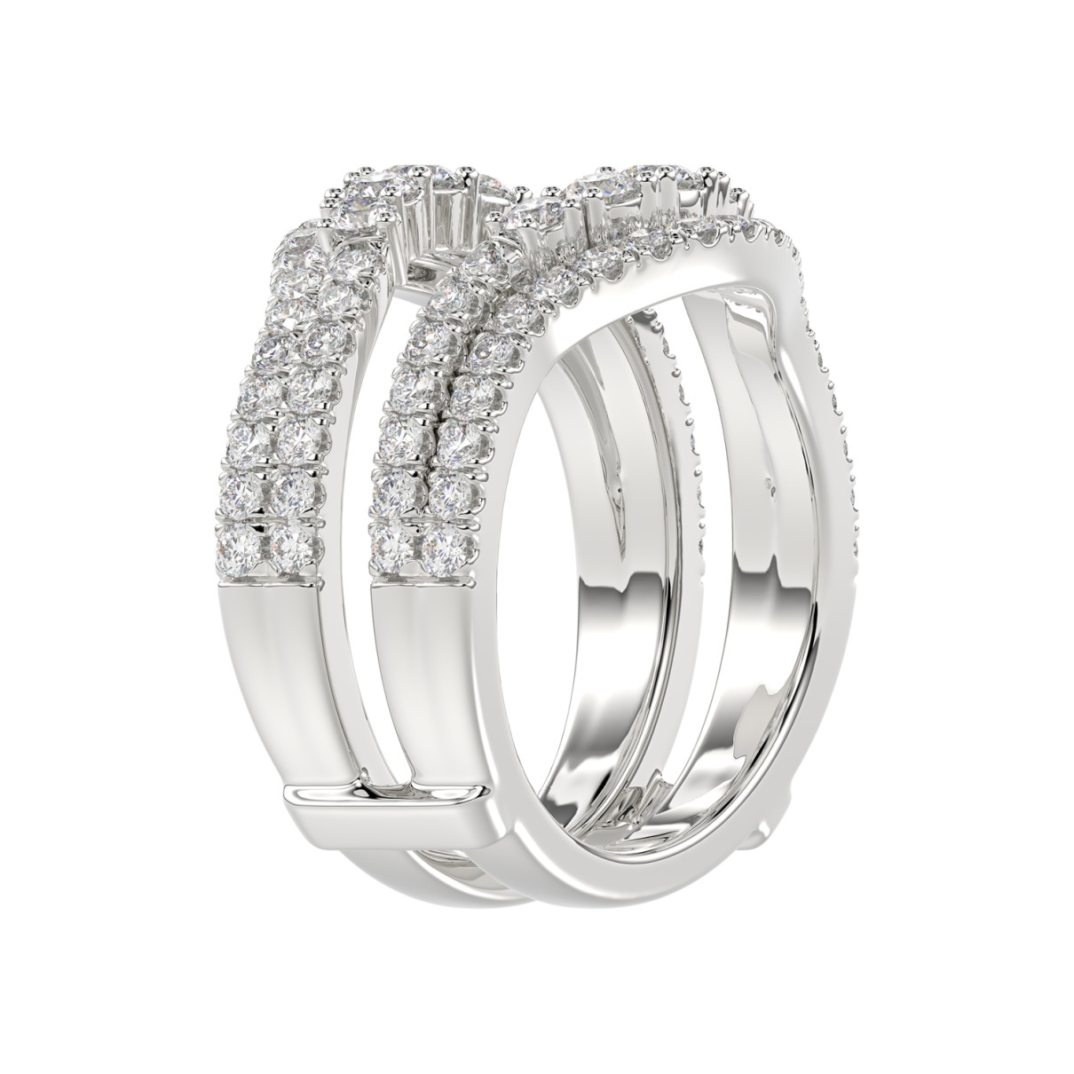 14K WHITE GOLD 1 1/4CT ROUND DIAMOND LADIES WRAP RING