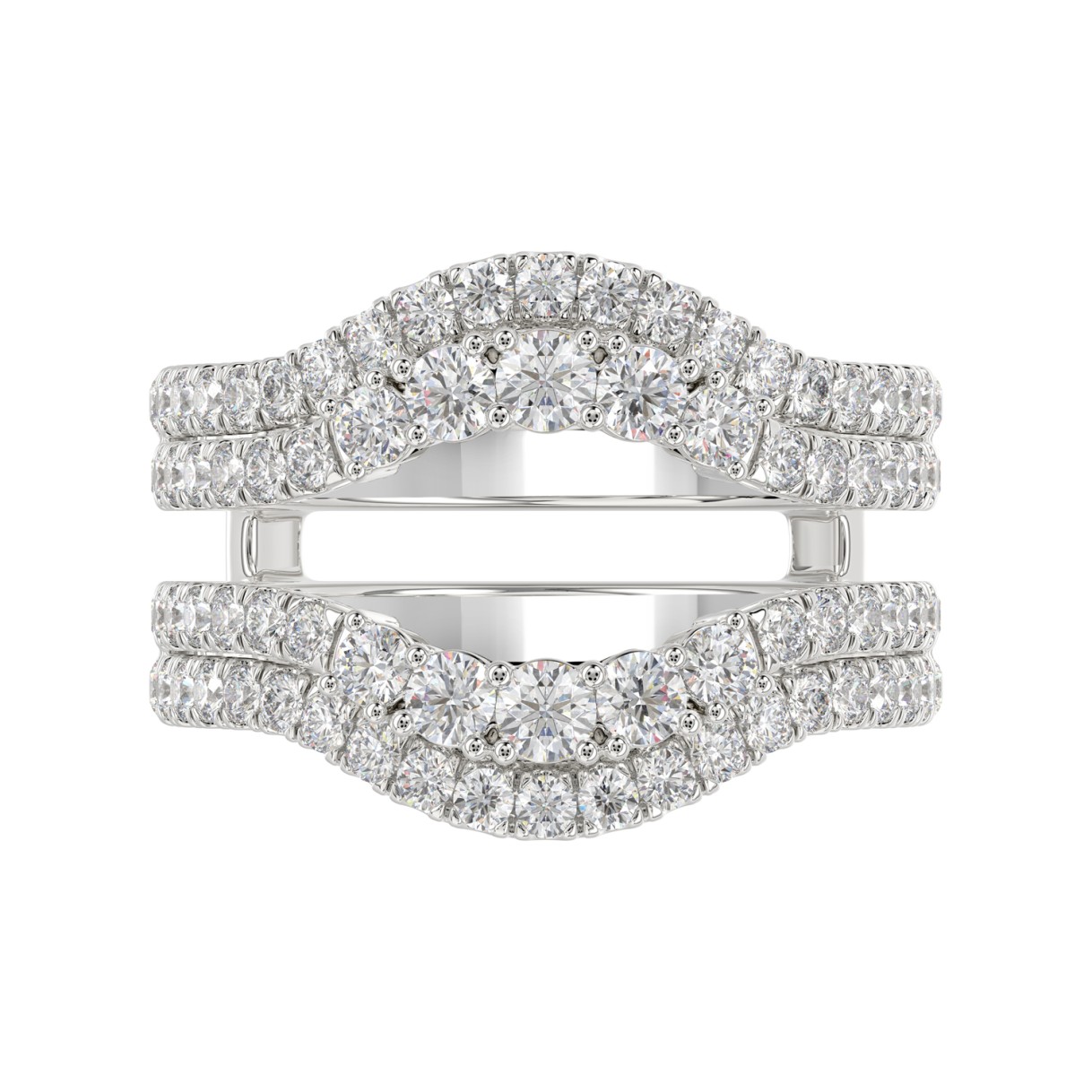 14K WHITE GOLD 1 1/4CT ROUND DIAMOND LADIES WRAP RING