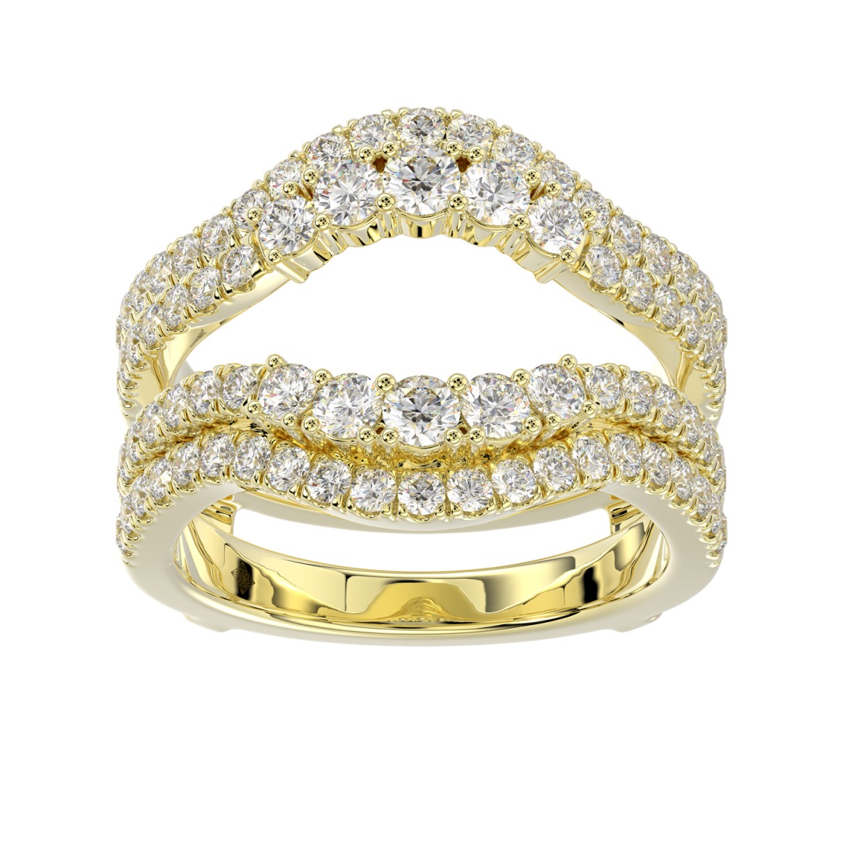 14K YELLOW GOLD 1 1/4CT ROUND DIAMOND LADIES WRAP ...