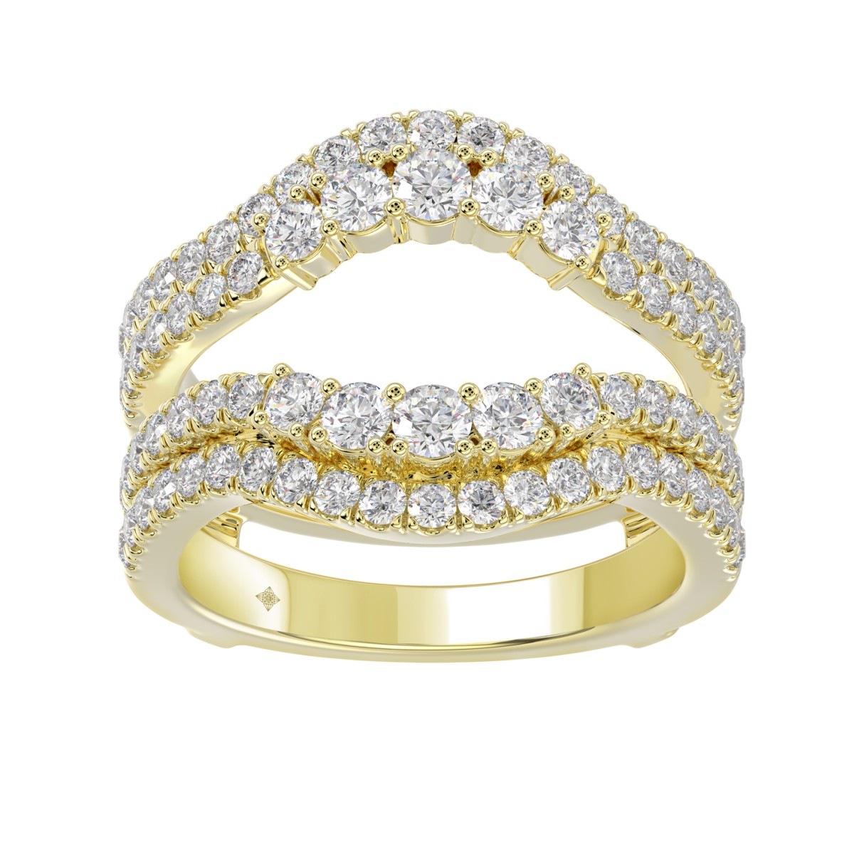 14K YELLOW GOLD 1 1/4CT ROUND DIAMOND LADIES WRAP ...