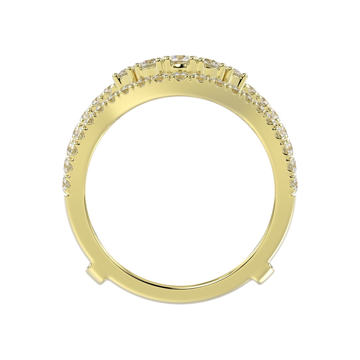 14K YELLOW GOLD 1 1/4CT ROUND DIAMOND LADIES WRAP RING