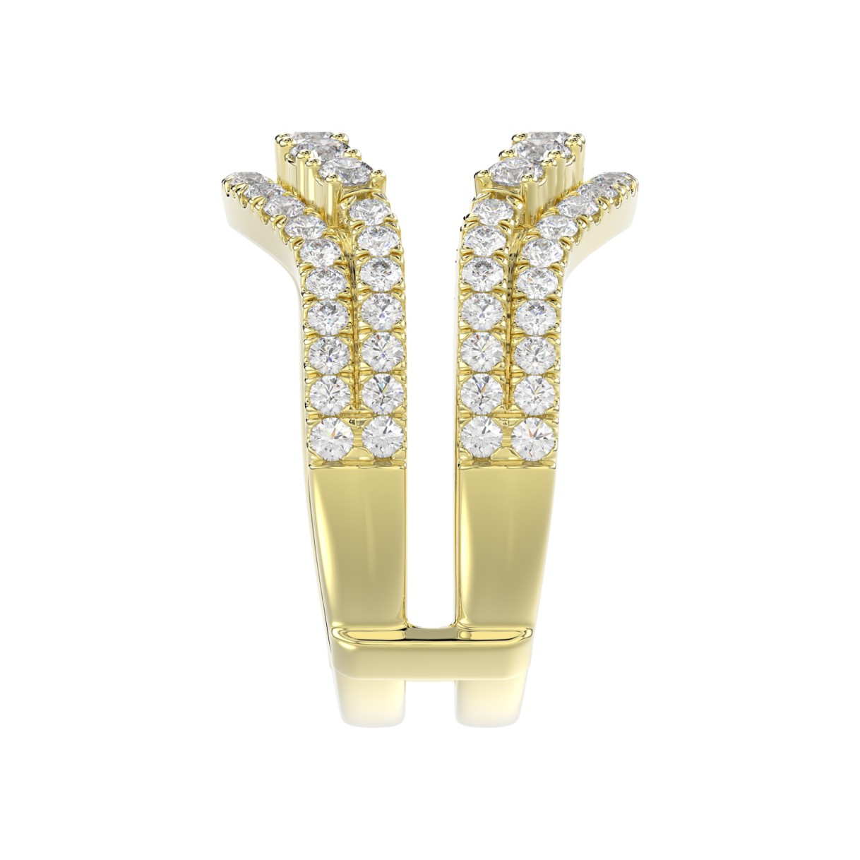 14K YELLOW GOLD 1 1/4CT ROUND DIAMOND LADIES WRAP RING