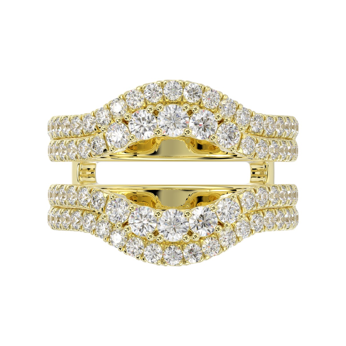 14K YELLOW GOLD 1 1/4CT ROUND DIAMOND LADIES WRAP RING