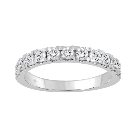 14K WHITE GOLD 3/4CT ROUND DIAMOND LADIES BAND