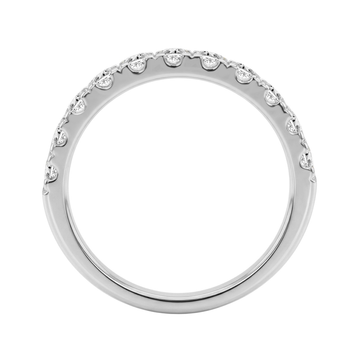 14K WHITE GOLD 3/4CT ROUND DIAMOND LADIES BAND