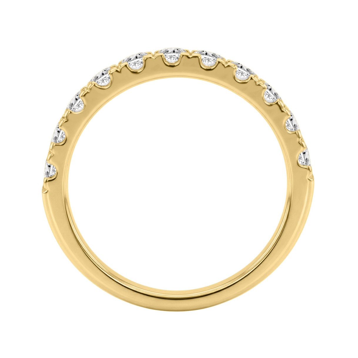 14K YELLOW GOLD 3/4CT ROUND DIAMOND LADIES BAND