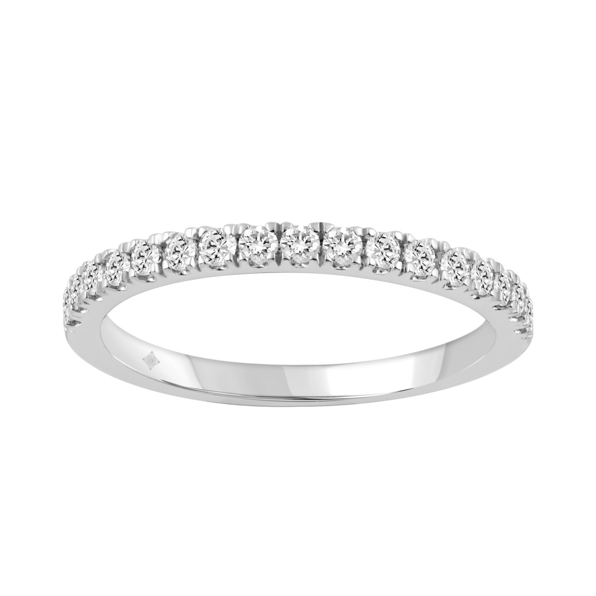 14K WHITE GOLD 3/8CT ROUND DIAMOND LADIES BAND...