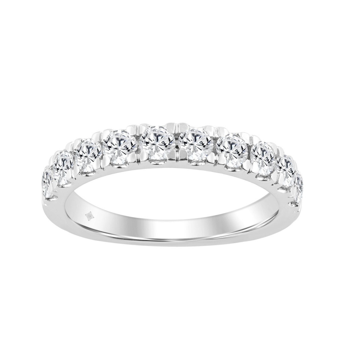 14K WHITE GOLD 1.00CT ROUND DIAMOND LADIES BAND...