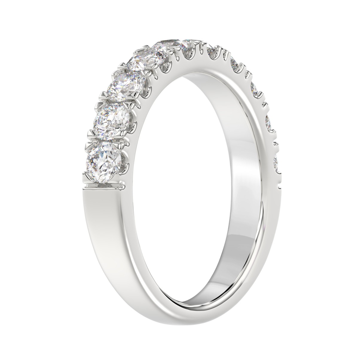 14K WHITE GOLD 1.00CT ROUND DIAMOND LADIES BAND