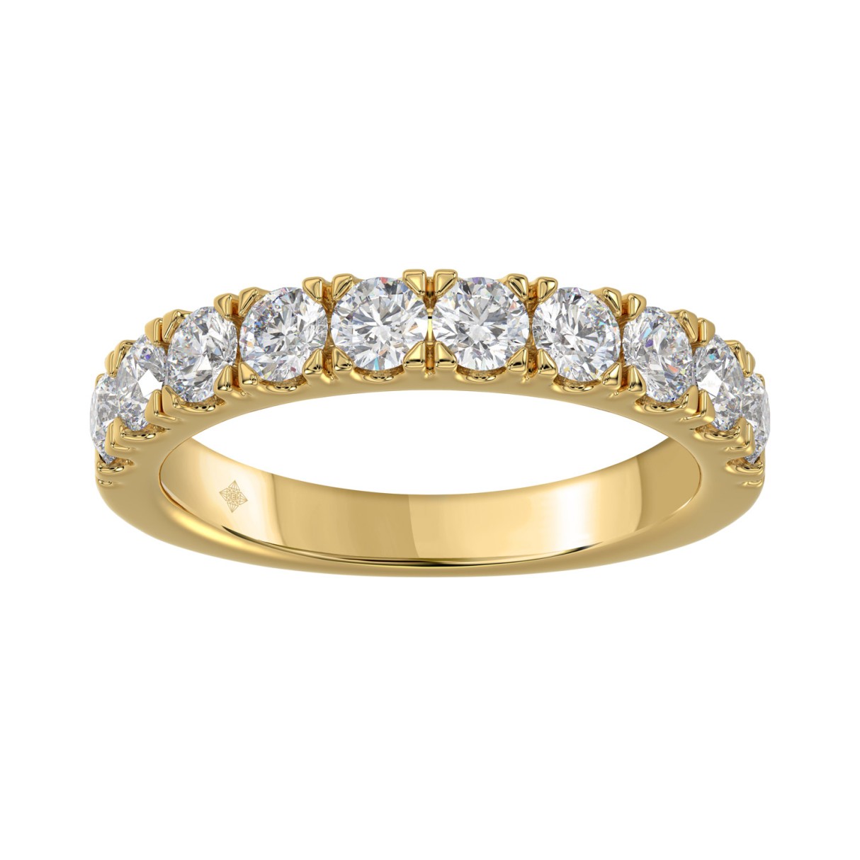 14K YELLOW GOLD 1.00CT ROUND DIAMOND LADIES BAND...