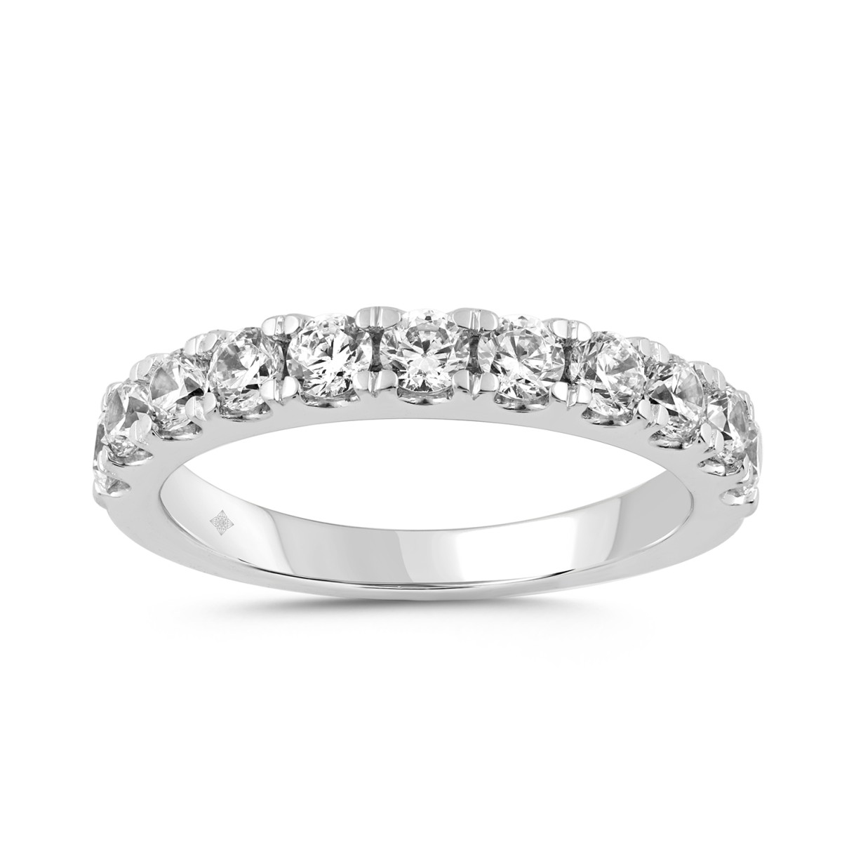 14K WHITE GOLD 1.00CT ROUND DIAMOND LADIES BAND