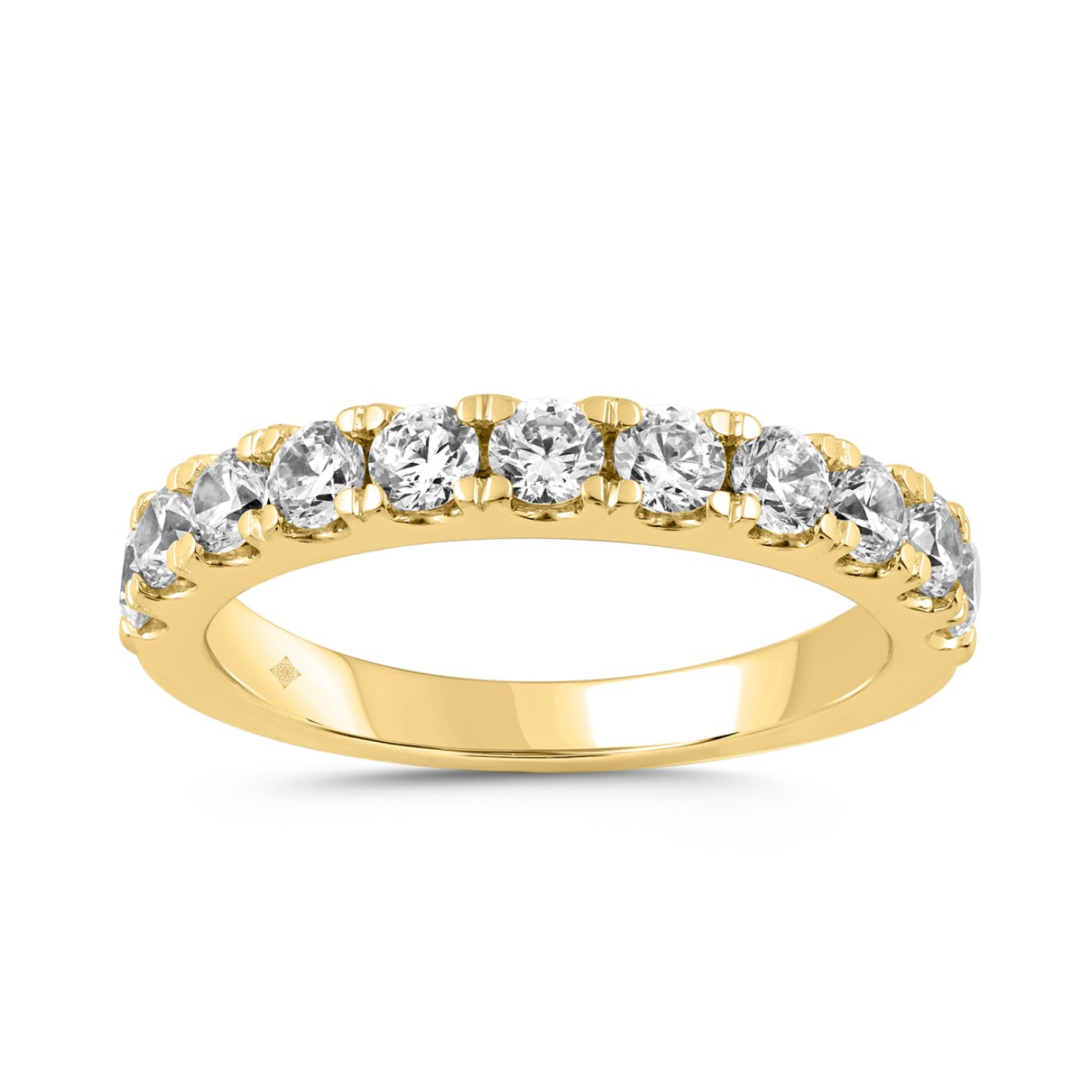 14K YELLOW GOLD 1.00CT ROUND DIAMOND LADIES BAND