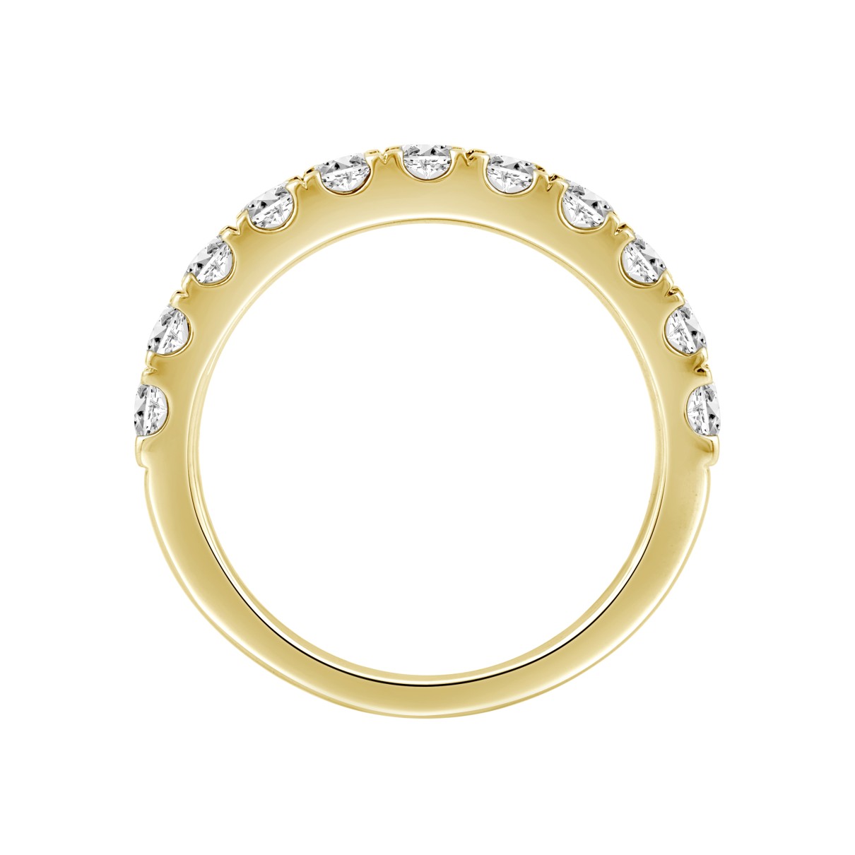 14K YELLOW GOLD 1.00CT ROUND DIAMOND LADIES BAND