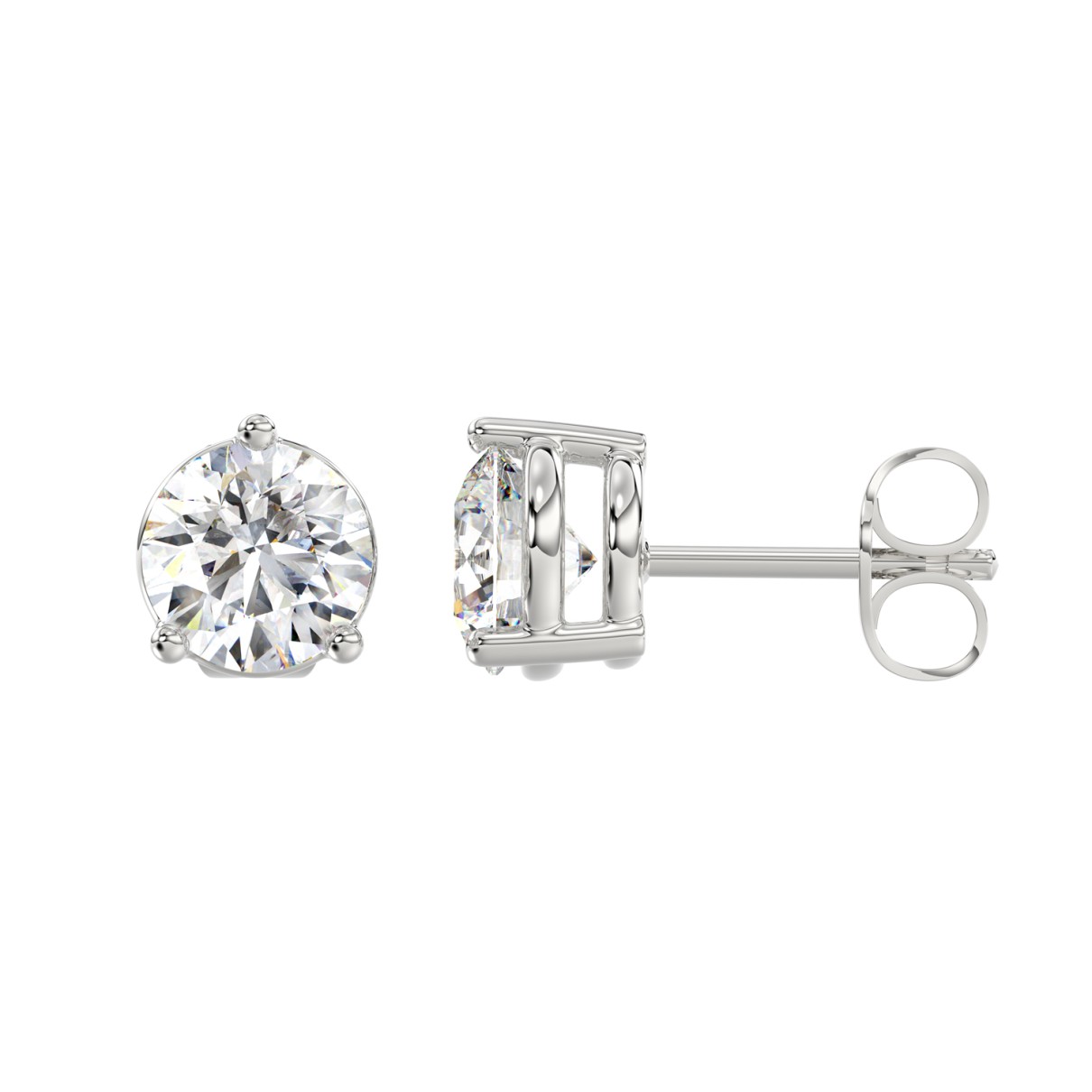 14K WHITE GOLD 6.00CT ROUND DIAMOND SOLITAIRE EARRINGS