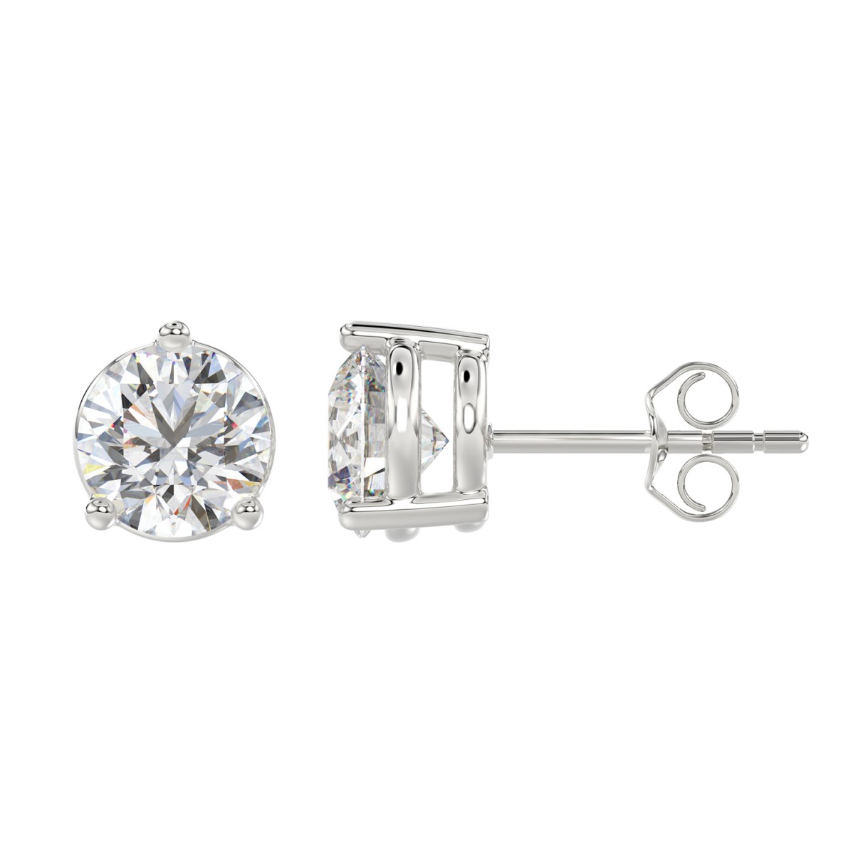 14K WHITE GOLD 6.00CT ROUND DIAMOND SOLITAIRE EARRINGS