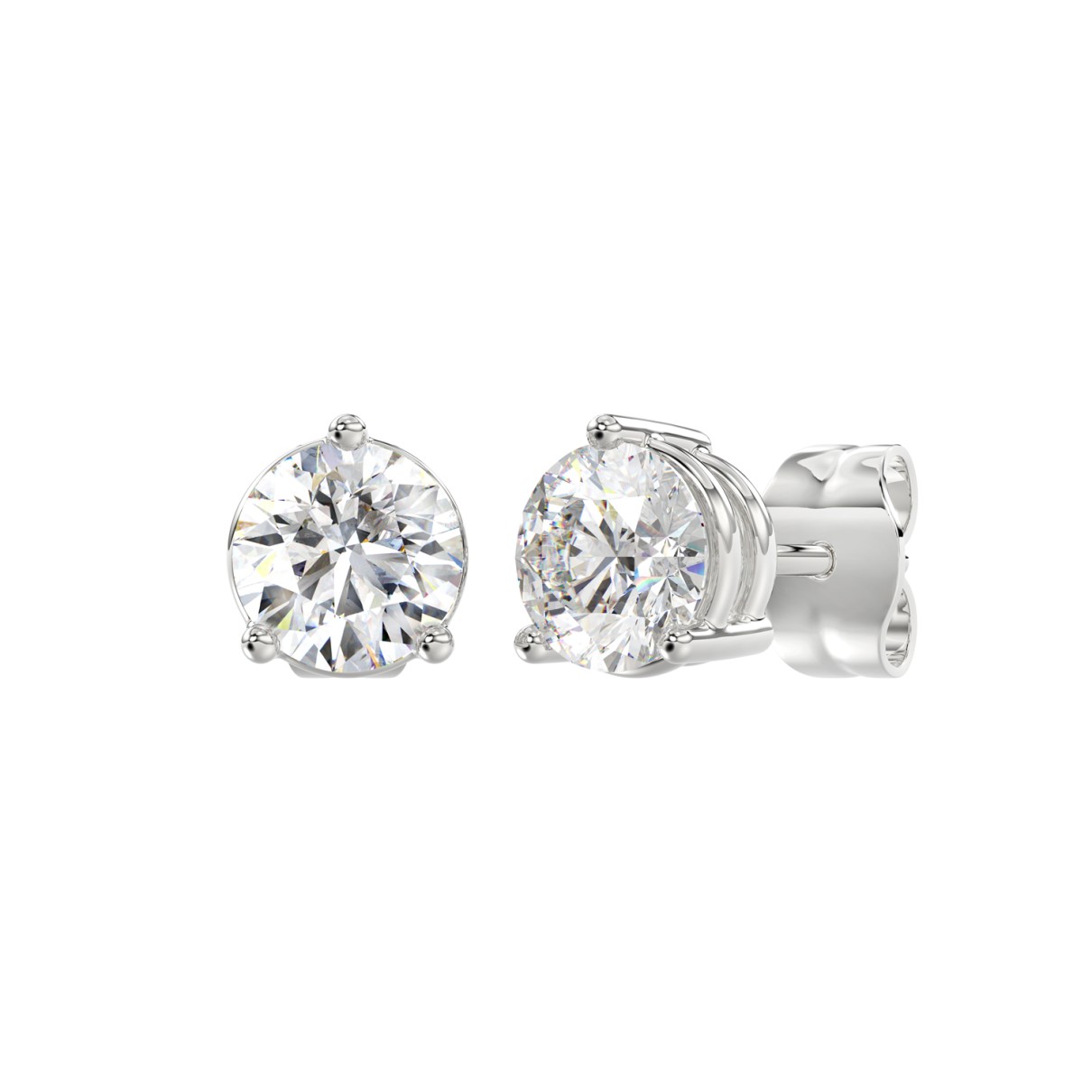 14K WHITE GOLD 6.00CT ROUND DIAMOND SOLITAIRE EARRINGS