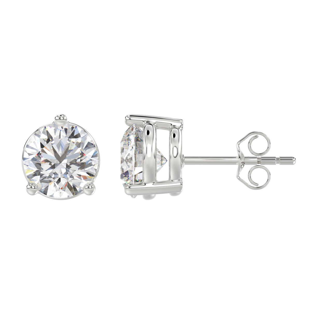 14K WHITE GOLD 8.00CT ROUND DIAMOND SOLITAIRE EARRINGS