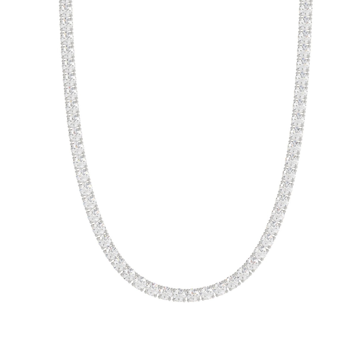 14K WHITE GOLD 7 3/4CT 18'' ROUND DIAMOND LADIES T...