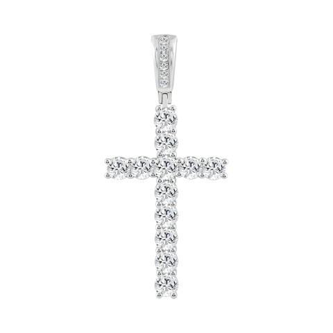 10K WHITE GOLD 2 1/2CT ROUND DIAMOND MEN'S CHARM PENDANT