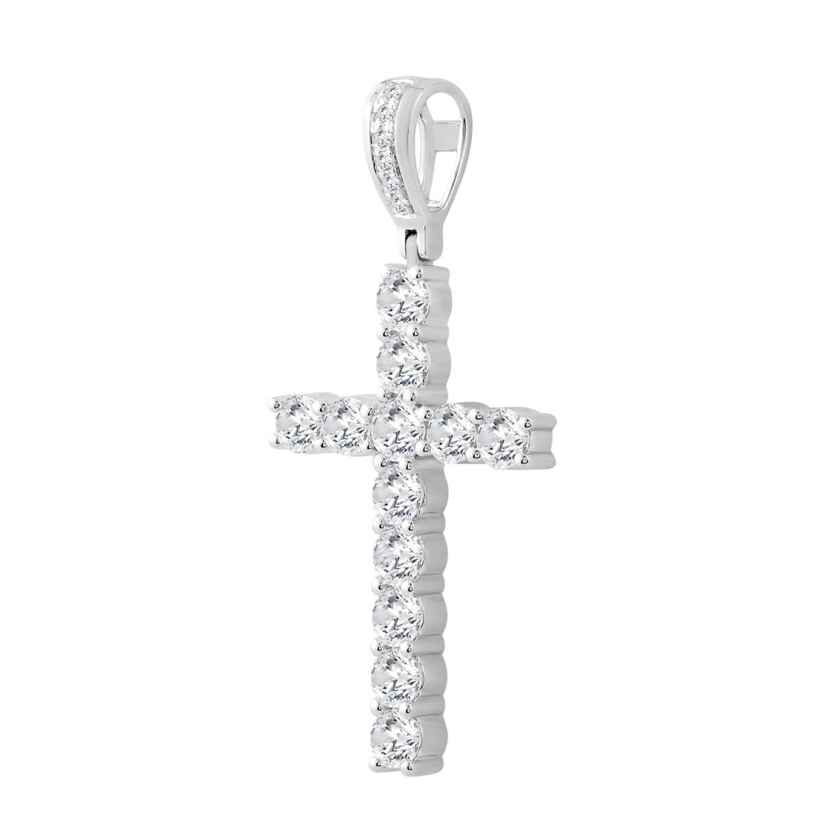 10K WHITE GOLD 2 1/2CT ROUND DIAMOND MEN'S CHARM PENDANT