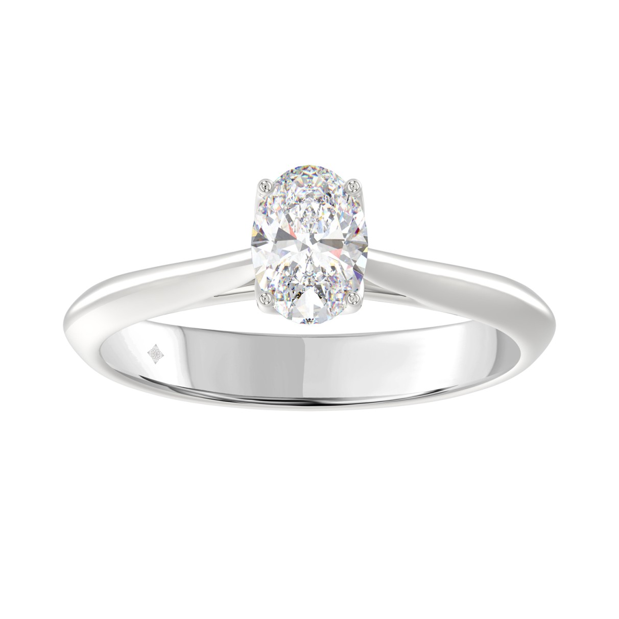 14K WHITE GOLD 3/4CT OVAL DIAMOND SOLITAIRE LADIES...