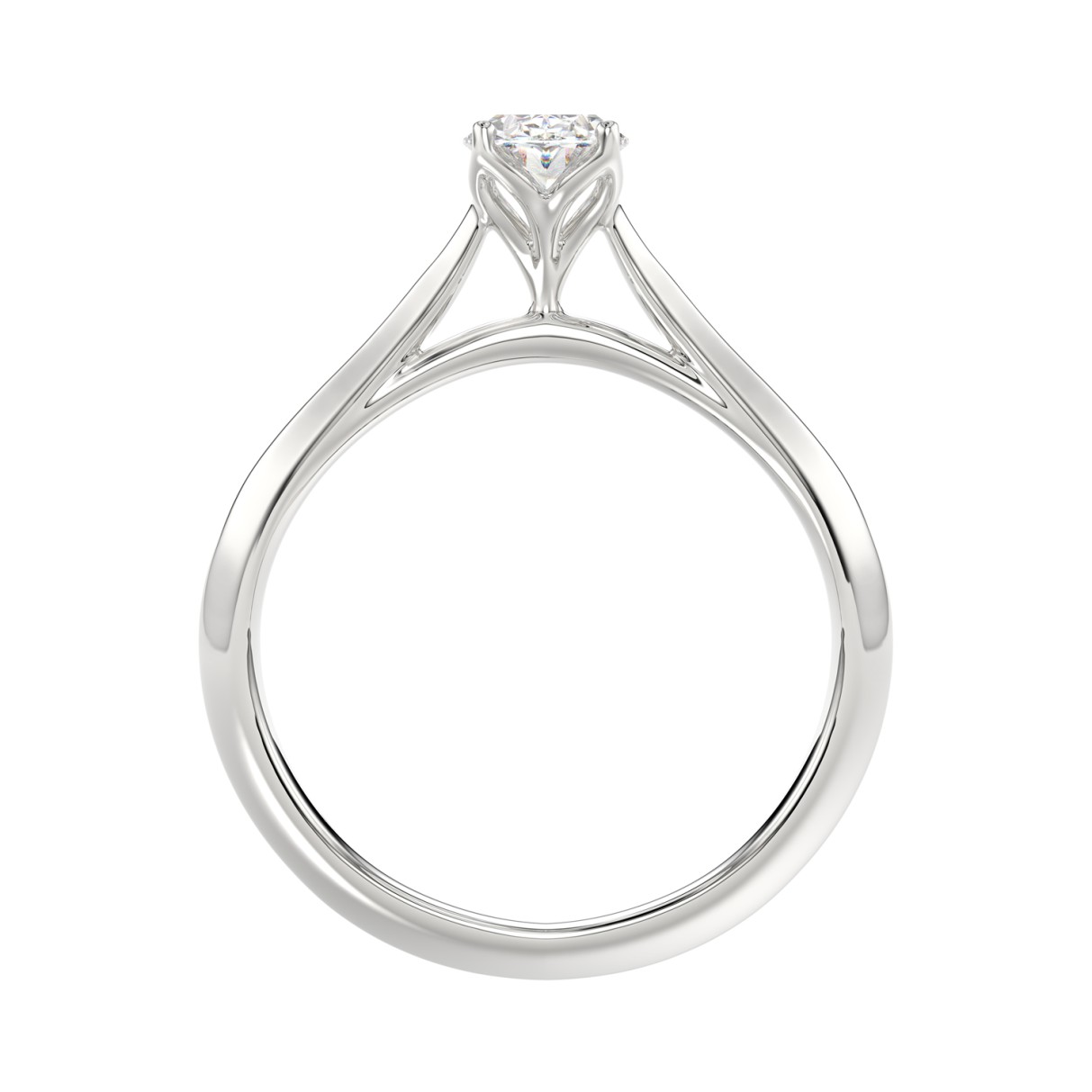 14K WHITE GOLD 3/4CT OVAL DIAMOND SOLITAIRE LADIES RING