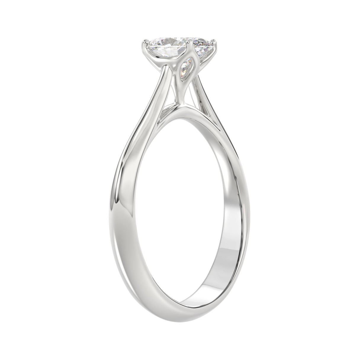 14K WHITE GOLD 3/4CT OVAL DIAMOND SOLITAIRE LADIES RING